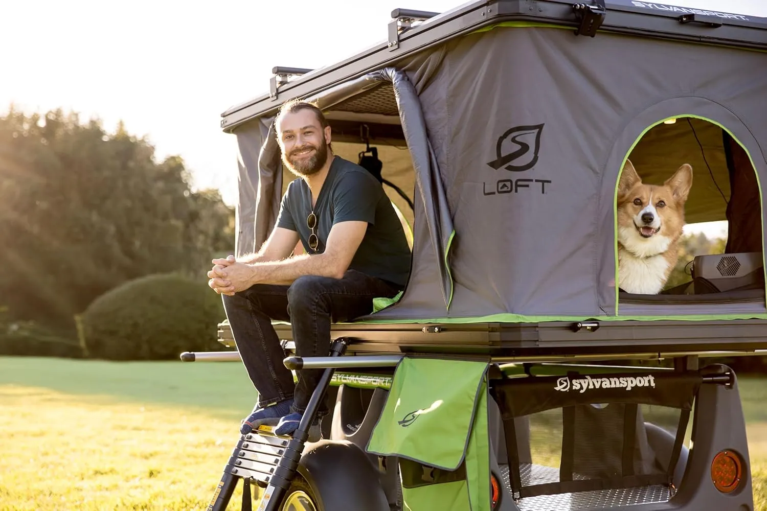 SylvanSport TraiLOFT Ultimate Micro Camper – Sleeps 2 – Works with Most Cars, Compact SUVs and EVs – Also Hauls up to 4 Bikes & Boats