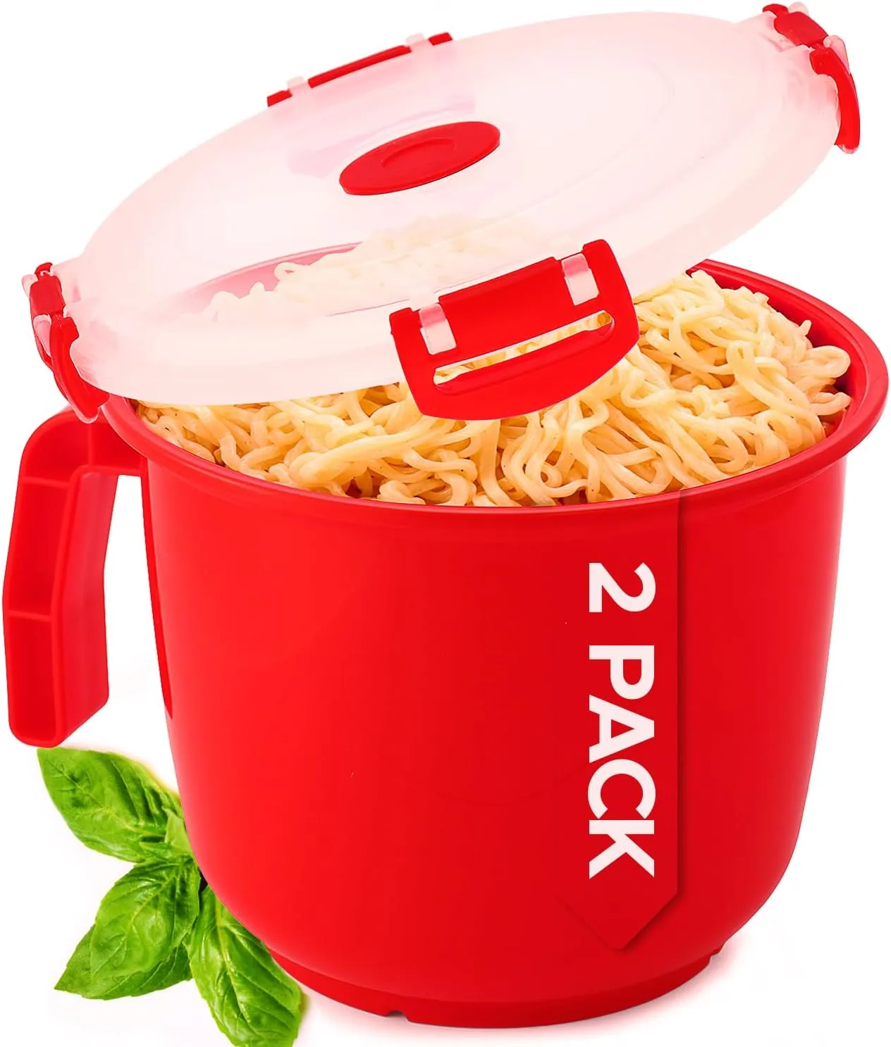 Tafura 2 Pack Microwavable Soup Bowl with Lid - 34 Oz BPA Free Noodle Bowl & Soup Cup - Leakproof Oatmeal Container To-Go