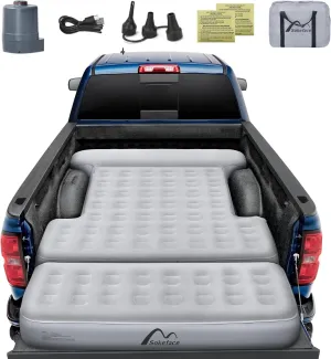 Tailgate Extendable Truck Bed Mattress with Built-in Pump, Heavy-Duty, Truck Bed Air Mattress for 5.5-5.8ft Full Size, Easy Setup, Large Carry Bag, Leak-Resistant Truck Mattress for Camping