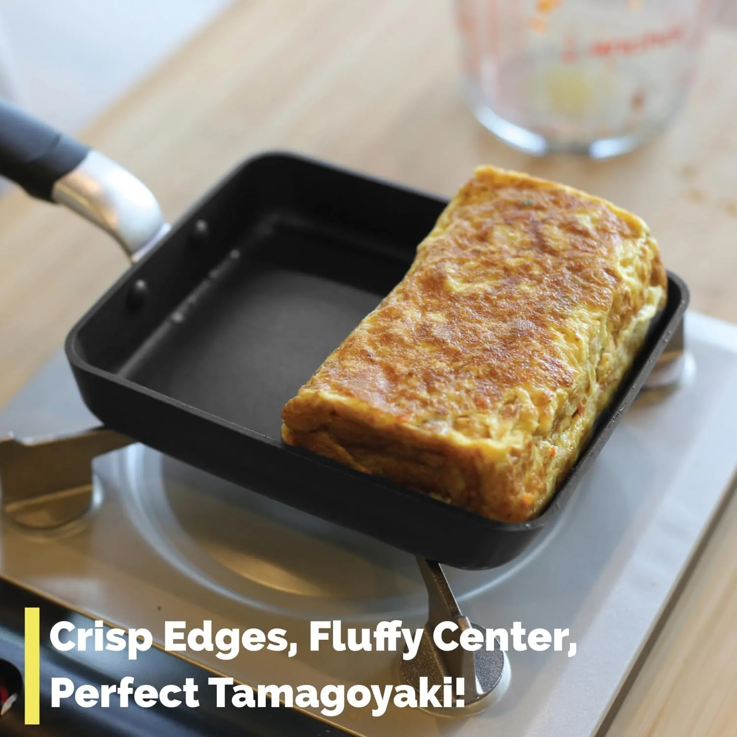 TECHEF - Tamagoyaki Japanese Omelette Pan/Egg Pan Skillet, PFOA-Free, Dishwasher Safe, Induction-Ready, Made in Korea (Black/Medium)