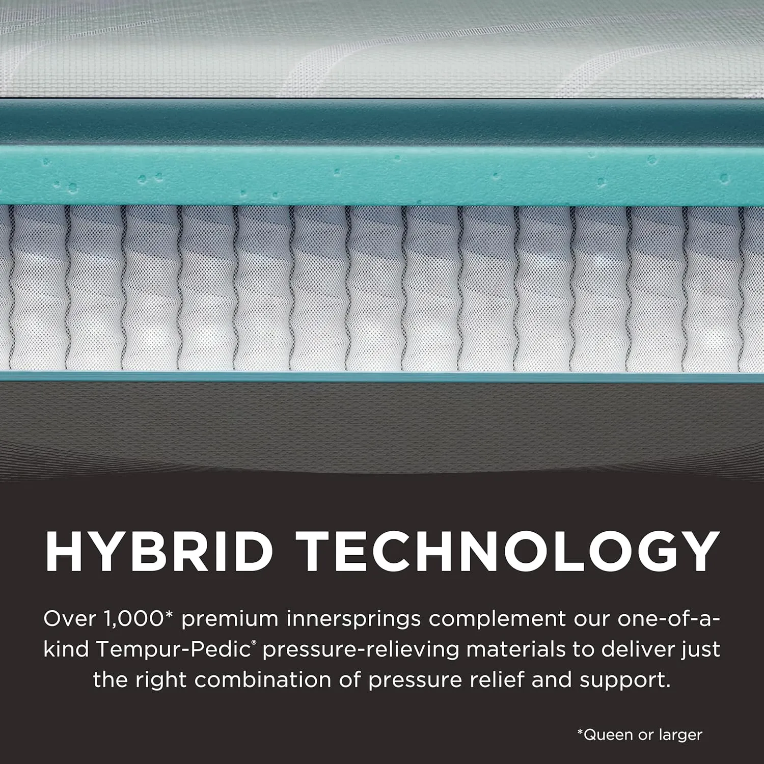 TEMPUR- ProAdapt 2.0 Medium 12 inch Hybrid Mattress, Queen