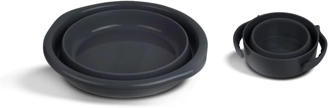 The Collapsible Negel Vasser Set | Netilat Yadayim | Shissel and Kvort |Compact, Versatile, Foldable, Folding Durable Washing Basin and Cup, Bowl & Cup and Cup Cover. (Black)