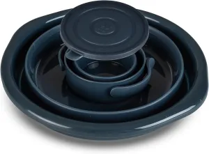 The Collapsible Negel Vasser Set | Netilat Yadayim | Shissel and Kvort |Compact, Versatile, Foldable, Folding Durable Washing Basin and Cup, Bowl & Cup and Cup Cover. (Black)