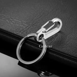 Titanium Ti 1pc 32mm Key Chain Split Ring   1pc 35mm Quick Release Keychain Carabiner Snap Hook Quickdraw Clip