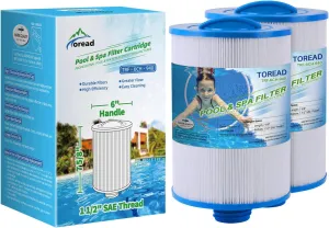 TOREAD Replacement for Spa Filter Unicel 6CH-940, PWW50P3(NOT PWW50P4), Filbur FC-0359, 817-0050, 25252, 03FIL1400, 1 1/2" SAE Thread Screw in Filter, 2 Pack