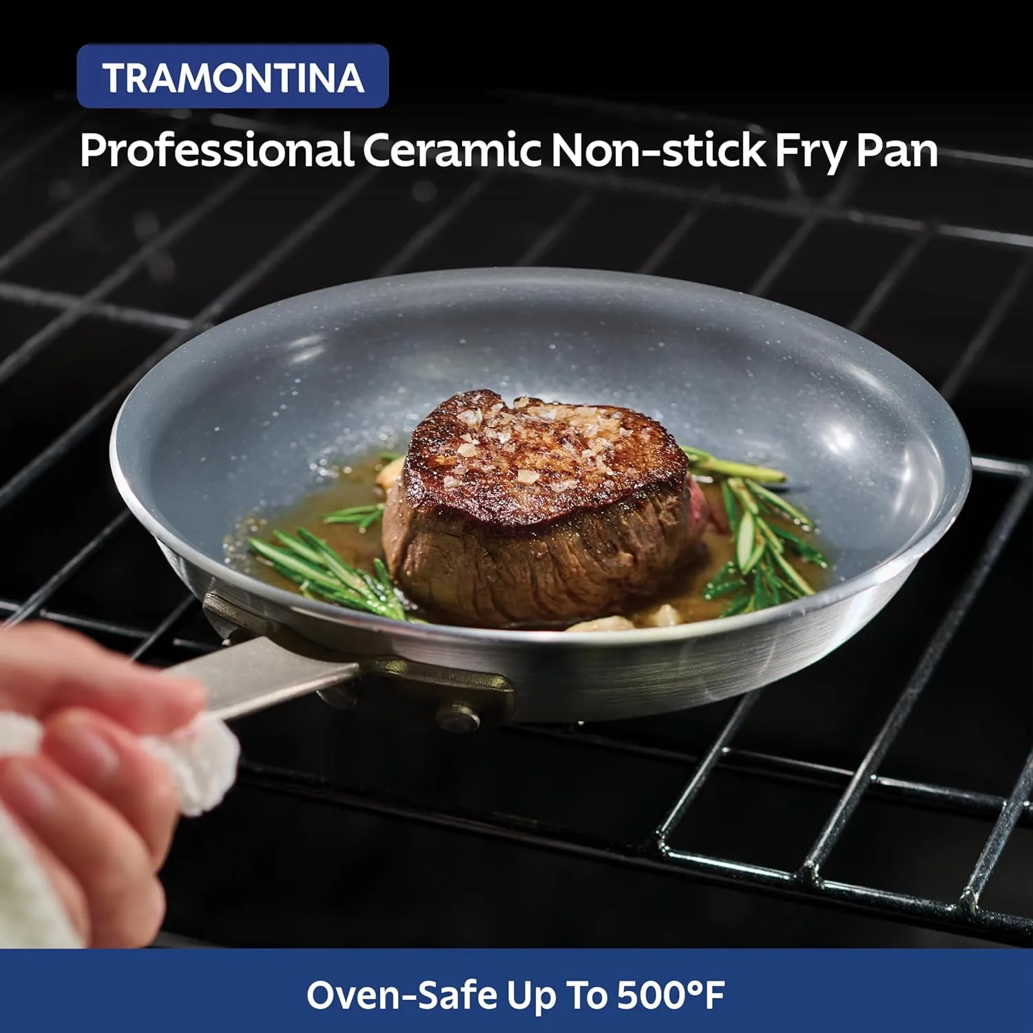 Tramontina Professional 8-Inch Ceramic Non Stick Small Frying Pan, Heavy-Gauge Aluminum Skillet with Nonstick Coating, Dishwasher and Oven Safe, Gray