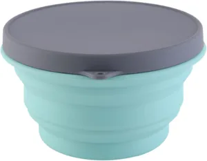 Travel Collapsible Silicone Bowl Portable Camping Folding Multipurpose Bowls TET with Lid and Fork for Hiking Kitchen Compatible with Freezer and Microwave(Size:1000ml,Color:Green)