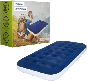 Treaton, 8.5-Inch Durable Luxury Inflatable Air Mattress with Comfort Coil Technology and High Capacity Pump, Good for Camping, Home and Portable Travel, Twin, Blue