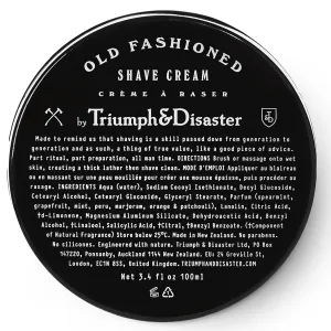 Triumph & Disaster | Old Fashioned Shave Cream Jar | Shaving Lotion for Sensitive Skin - Alcohol Free, 3.4 oz (100  shaves)