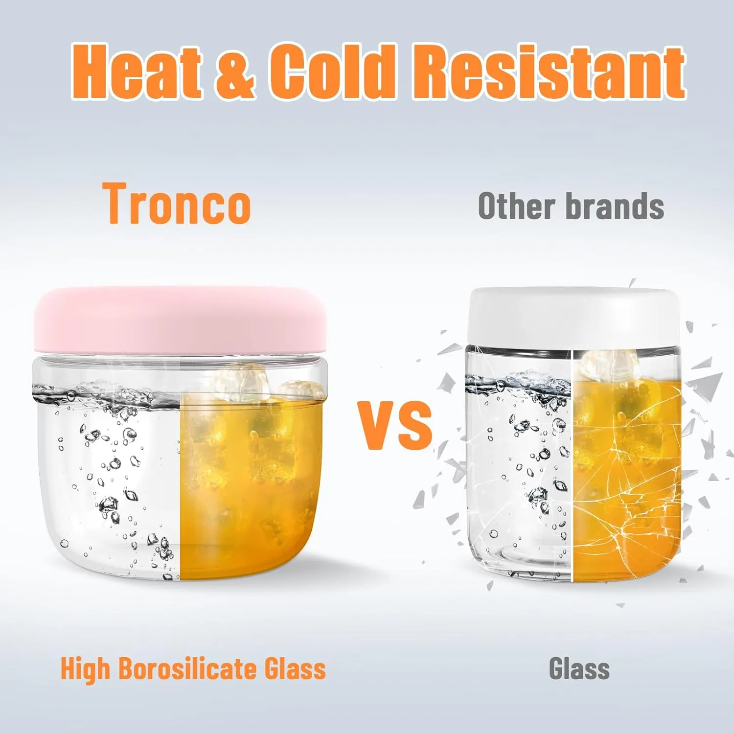 Tronco 24 oz Glass Lunch Bowl Container with Lid, Glass Food Storage Containers, Leak & Spill Proof, Soup & Stew Food Storage, Meal Prep, Airtight, Microwave Safe, BPA-Free - Ideal Gifts