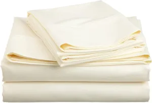 Truly 1000 Thread Count - 100% Egyptian Cotton King(76" X 80") Ivory Bed Sheet Set - 6-Piece Single Ply Long-Staple Yarns, Sateen Weave, Fits Mattress Upto21-23'' Inch Deep Pocket