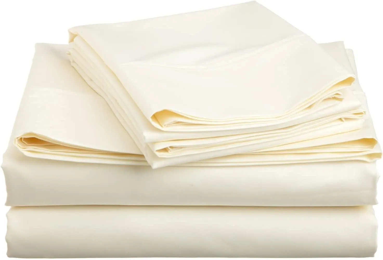 Truly 1000 Thread Count - 100% Egyptian Cotton King(76" X 80") Ivory Bed Sheet Set - 6-Piece Single Ply Long-Staple Yarns, Sateen Weave, Fits Mattress Upto21-23'' Inch Deep Pocket
