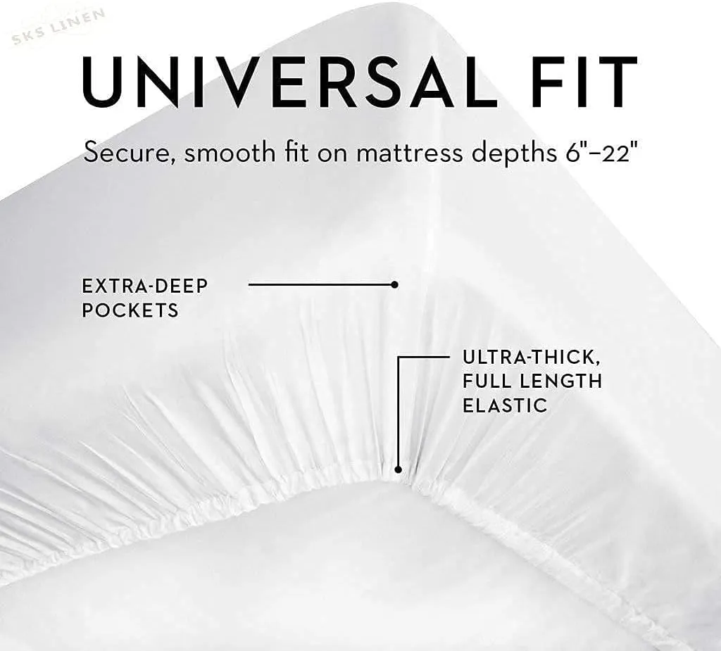 Truly 1000 Thread Count - 100% Egyptian Cotton King(76" X 80") Ivory Bed Sheet Set - 6-Piece Single Ply Long-Staple Yarns, Sateen Weave, Fits Mattress Upto21-23'' Inch Deep Pocket