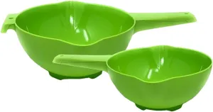Tupperware 1 Qt and 2 Qt Colanders Set of 2 in Apple Green