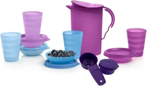 Tupperware Mini Impressions 11 Pieces Mini Pitcher Tumbler Bowl Funnel Smidget Party Play Set Purple, 00010176722245