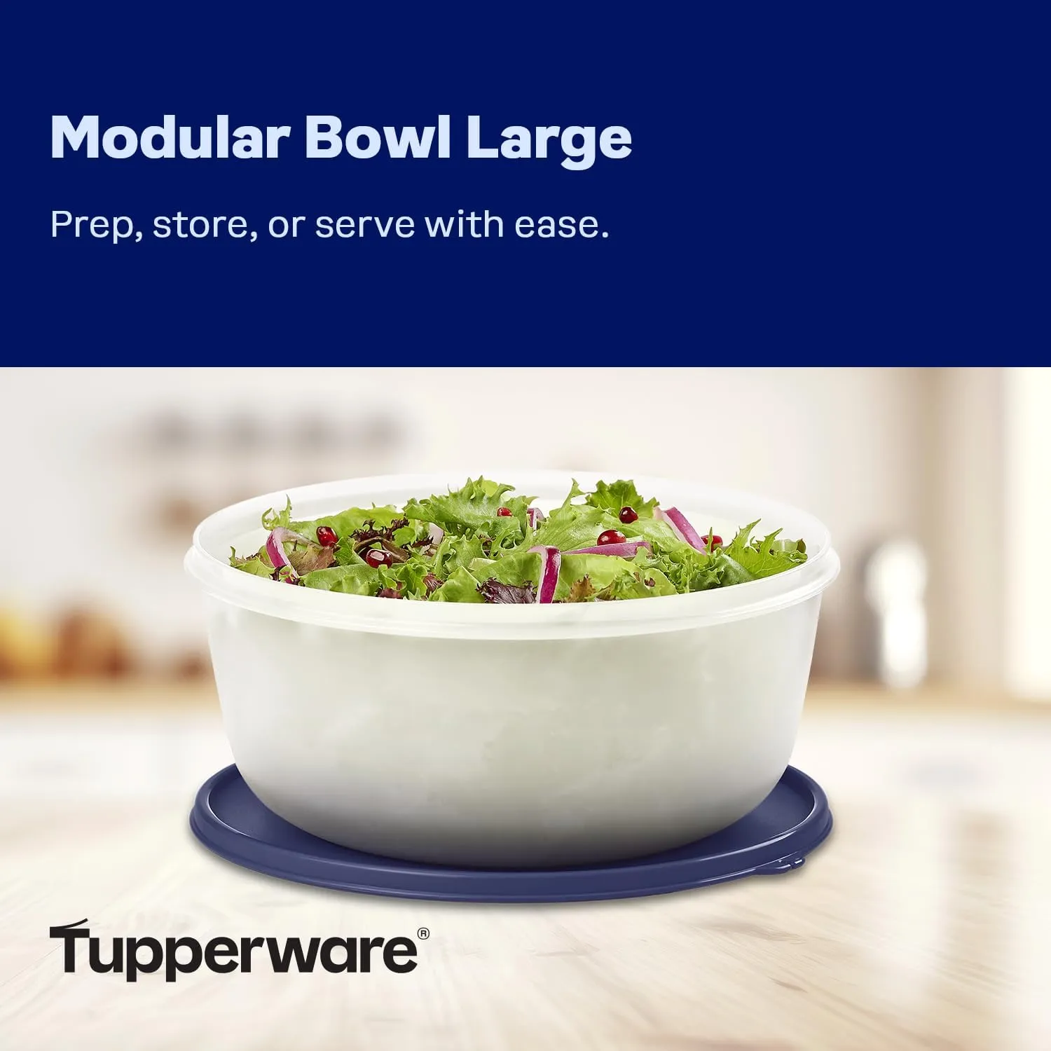 Tupperware Modular Bowl, Large 1.05 Gallon Food Storage Bowl, Dishwasher Safe and BPA Free (4 L)