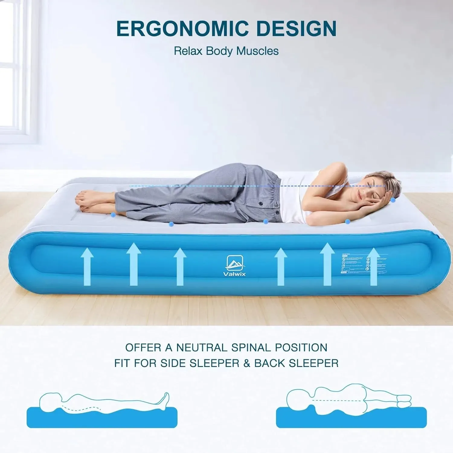 Twin Bed Air Mattress with Built-in Pump