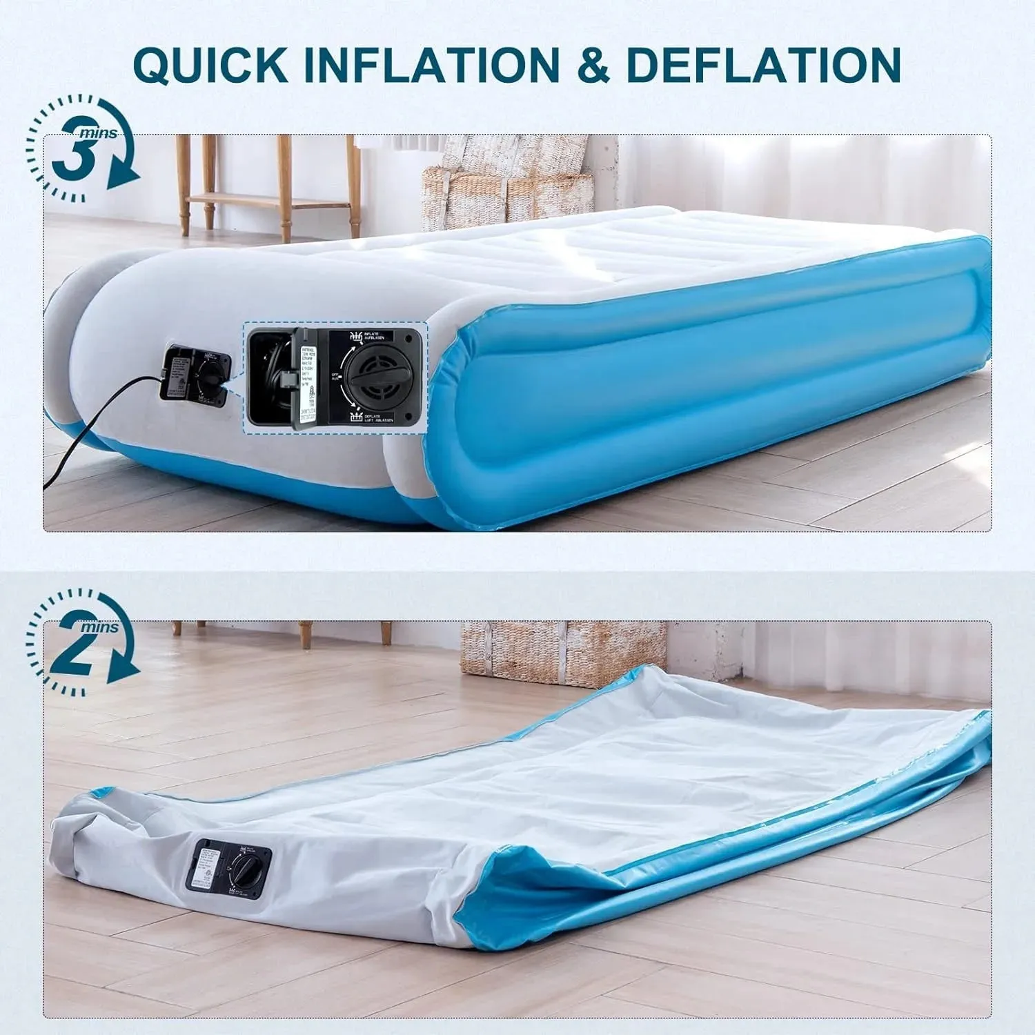 Twin Bed Air Mattress with Built-in Pump