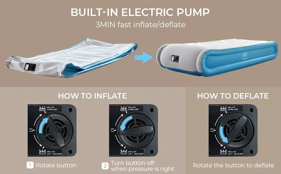 Twin Bed Air Mattress with Built-in Pump
