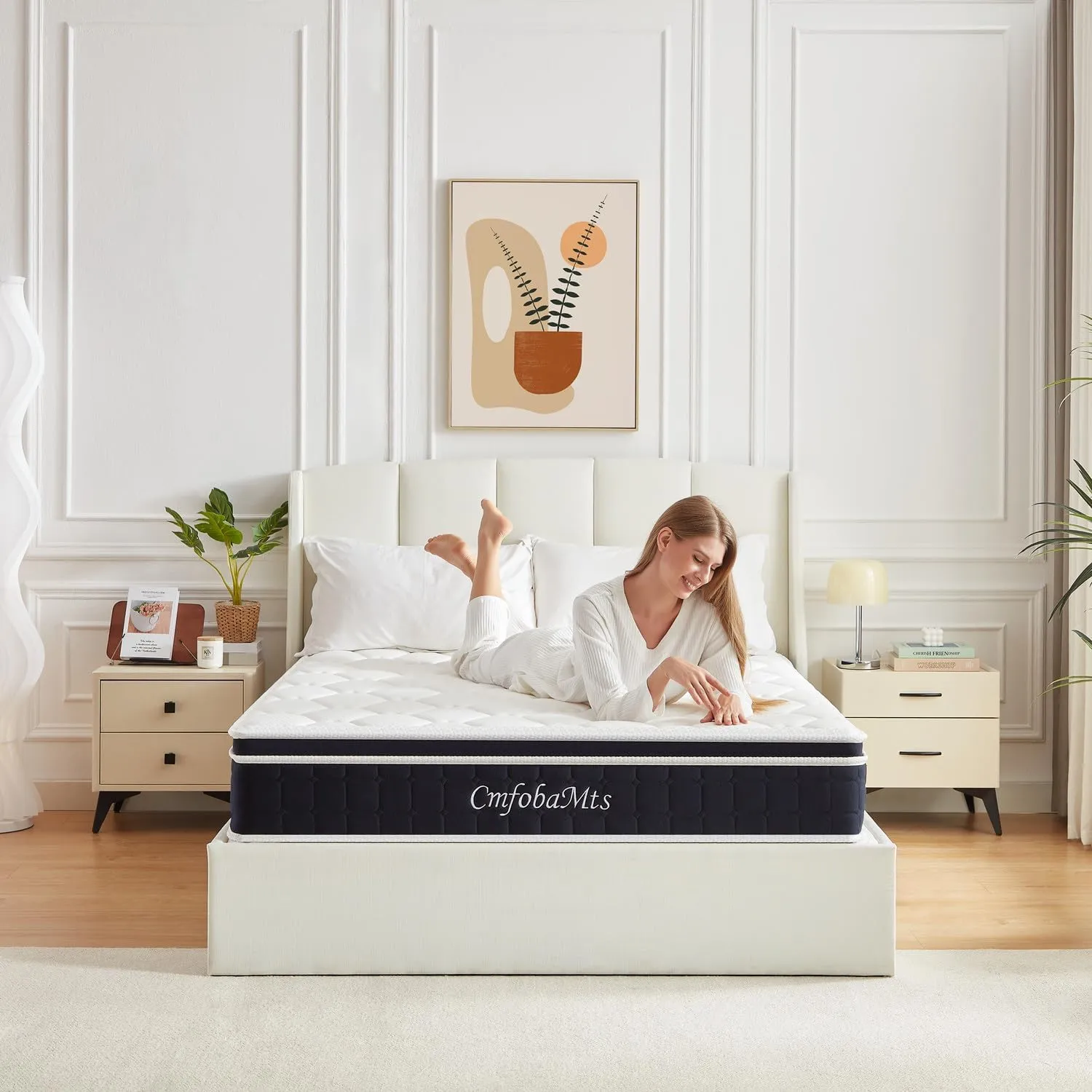 Twin Mattress, 10 Inch Memory Foam Hybrid Mattress in a Box with Independent Spring for Motion Isolation and Pressure Relief, Comfortable Medium Firm