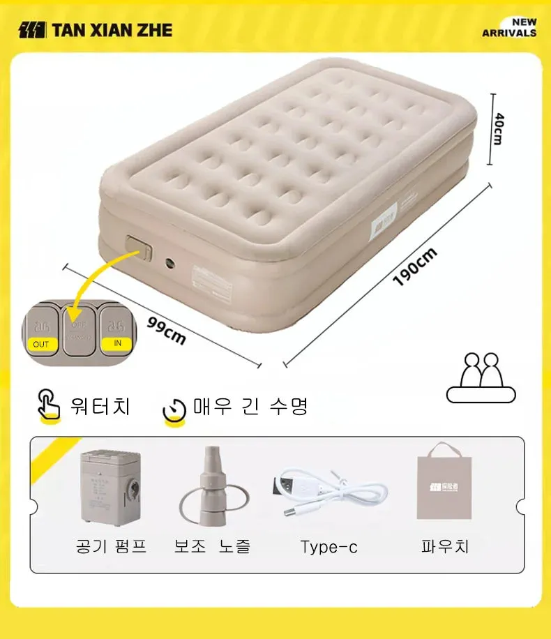 TXZ PVC Balloon Sleeping mattress, Camper Heavy air mat mattress portable built-in air pump, air mattress camping pad