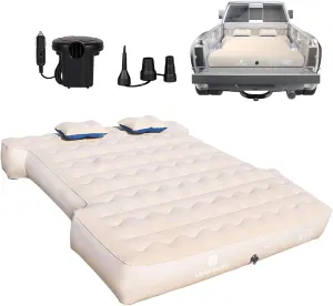 Umbrauto Air Mattress for 5.5-5.8ft Full Size Short Truck Bed, Flocking Surface Inflatable Airbed for Pickup Tent Camping, Sleeping Pad with Pump, Carry Bag