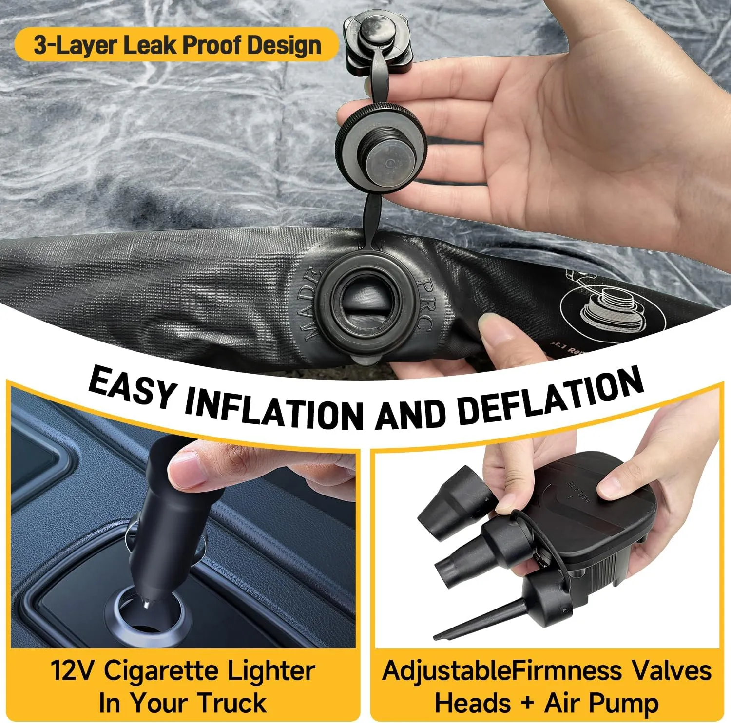 Umbrauto Truck Bed Air Mattress for 6-6.5ft Full Size Short Truck Beds, Inflatable Mattress with Pump, Pick Up Bed Air Mattress for Truck Tent Camping