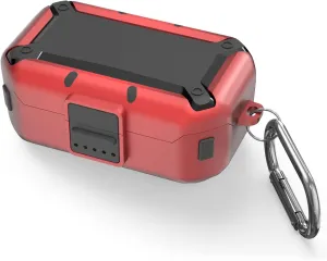[Upgrade Lock] Case for Bose QuietComfort Earbuds Case (2020), WOFRO Military Armor Series Protective Cover Shock-Absorbing Scratch Resistant Hard Shell with Keychain (red)