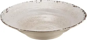 UPware Crackle Melamine Serving Bowl, BPA-Free Rustic Textured Large Bowl for Salad, Pasta, Fruit, or Entertaining, 16 Inch, 166 oz, Cream