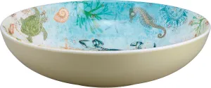 UPware Sea Life Melamine Serving Bowl, BPA-Free Ocean-Themed Bowl for Salad, Fruit, Pasta, or Outdoor Entertaining, Multicolor, 11.875 Inch
