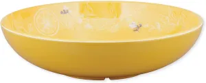 UPware Sweet Bee Melamine Serving Bowl, BPA-Free Yellow Bowl with Bee and Lemon Design for Salad, Fruit, Pasta, or Outdoor Entertaining, 11.875 Inch
