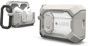 URBAN ARMOR GEAR UAG Designed for AirPods Pro 2nd Gen Case with Lock Plasma, Rugged Hard Shell Military Grade Protective Cover with Secure Lock Lid & Detachable Carabiner Clip, Titanium