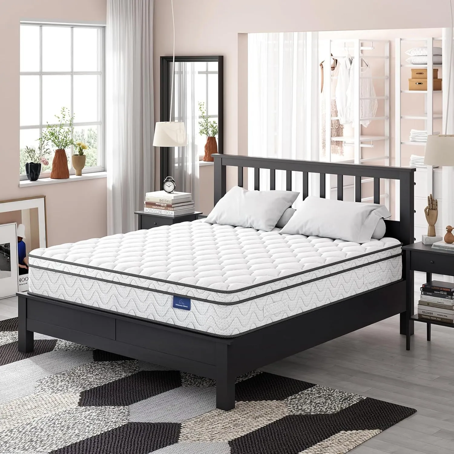 Vesgantti Queen Size Mattress, 12 Inch Hybrid Queen Bed Mattress in a Box with Memory Foam and Pocket Spring, Ergonomic Design & Pressure Relief, Medium Firm Feel, 60"*80"*12"