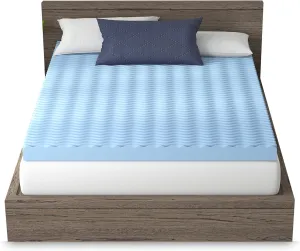 Vibe 4” Wave Convoluted Gel Memory Foam Mattress Topper, Full