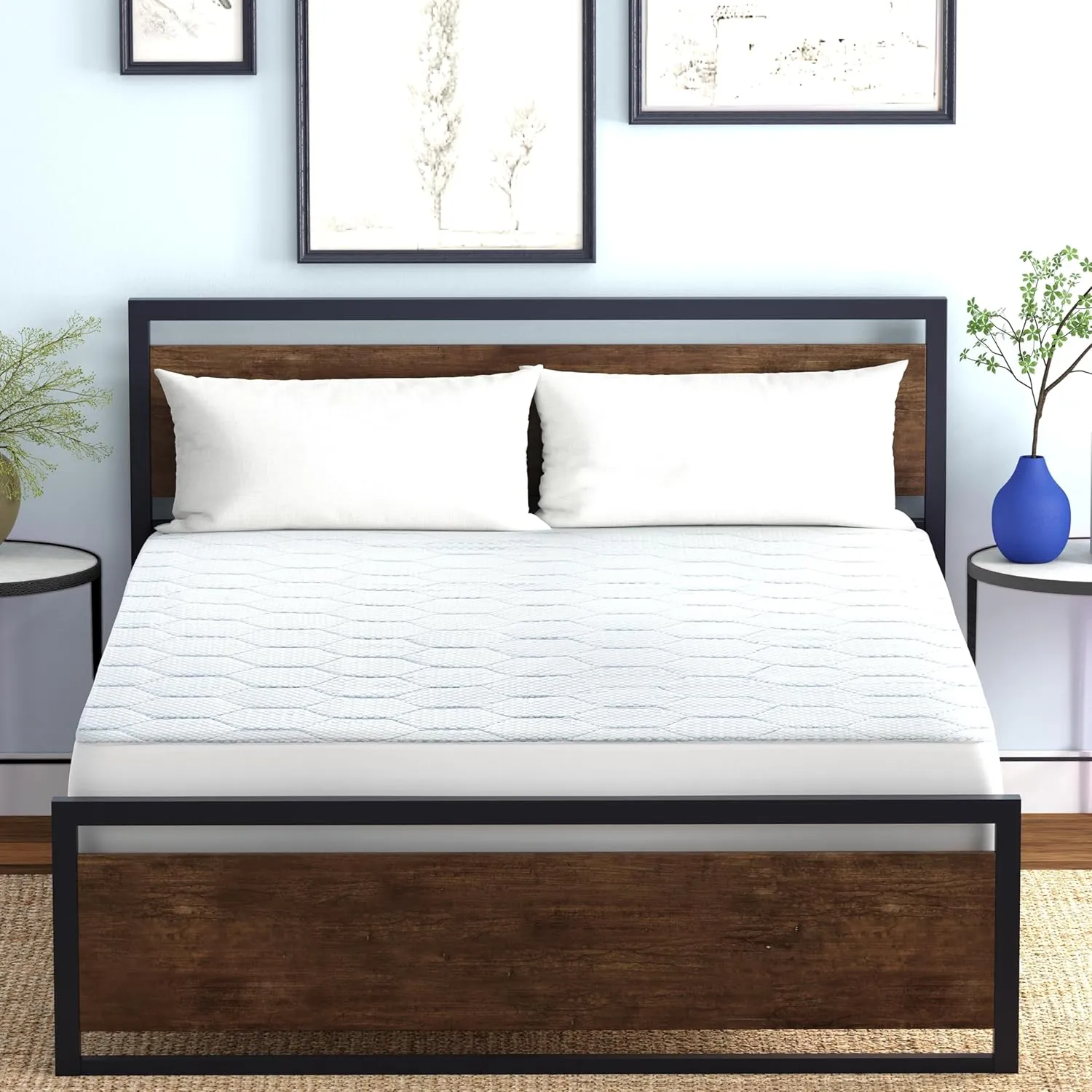 Vibe Cooling Quilted Memory Foam Mattress Pad, Queen