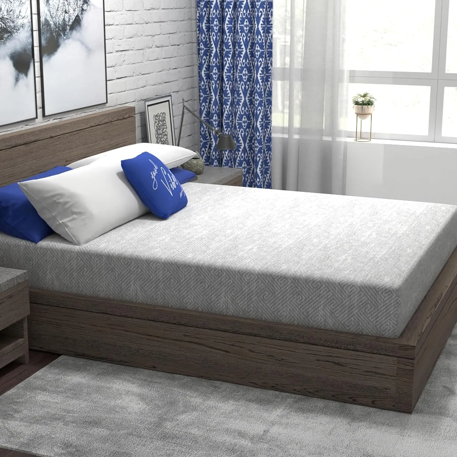 Vibe Heather Grey Gel Memory Foam Mattress, CertiPUR-US and Oeko-TEX Certifed Bed-in-a-Box in Ultra Small Package, 10-Inch, Twin