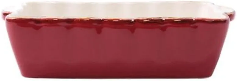 Vietri Bakers Red Small Rectangular Baker, Handmade Oven Baking Dish, Stoneware Serving Pan/Bakeware