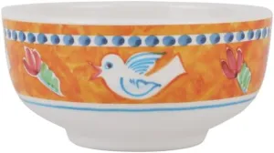 Vietri Melamine Campagna Bird Orange Unbreakable Soup/Cereal Bowl, Light 5" Kitchen & Dining Deep Dish