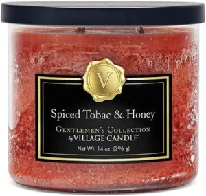 Village Candle Spiced Tobac & Honey Medium Bowl, 14oz, Orange, 1 count