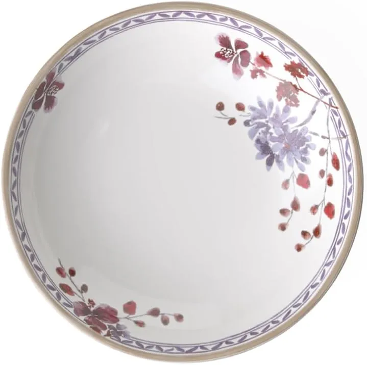 Villeroy & Boch Artesano Provencal Lavender Pasta Bowl, 15.5 oz/9.25 in, Premium Porcelain, White/Multicolored