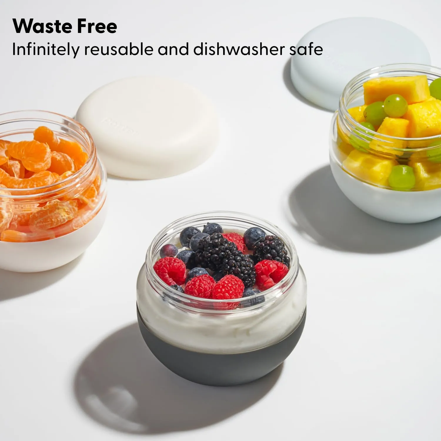 W&P Porter Seal Tight, Lunch Bowl Container w/ Lid | Charcoal 24 Ounces | Leak & Spill Proof, Soup & Stew Food Storage, Meal Prep, Airtight, Microwave and Dishwasher Safe, BPA-Free Glass