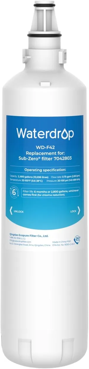 Waterdrop 7012333 Ice Maker Water Filter, Replacement for Sub-Zero 7012333/7042803, UC-15, UC-15IP Ice Maker Water Filter, Manitowoc K00374 K00374001