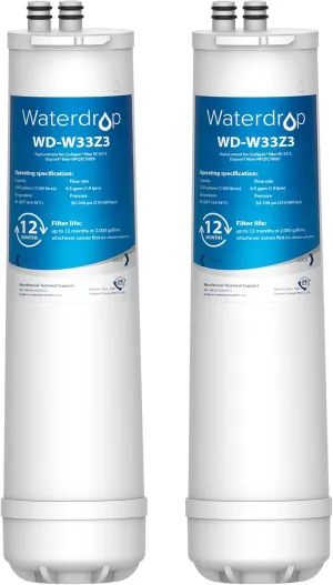 Waterdrop Advanced Water Filter Replacement - RC 3, EZ Change - 2K Gallons (Pack of 2) for Culligan, Brita, DuPont & More