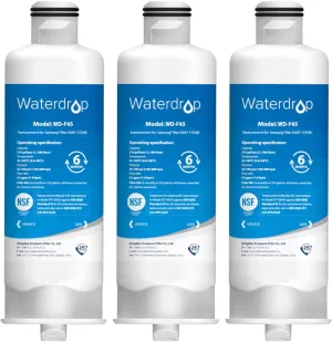 Waterdrop DA97-17376B Replacement for Samsung® HAF-QIN/EXP, DA97-08006C, RF28R7201SR, RF28R7351SG, WD-F45, Refrigerator Water Filter, 3 Filters