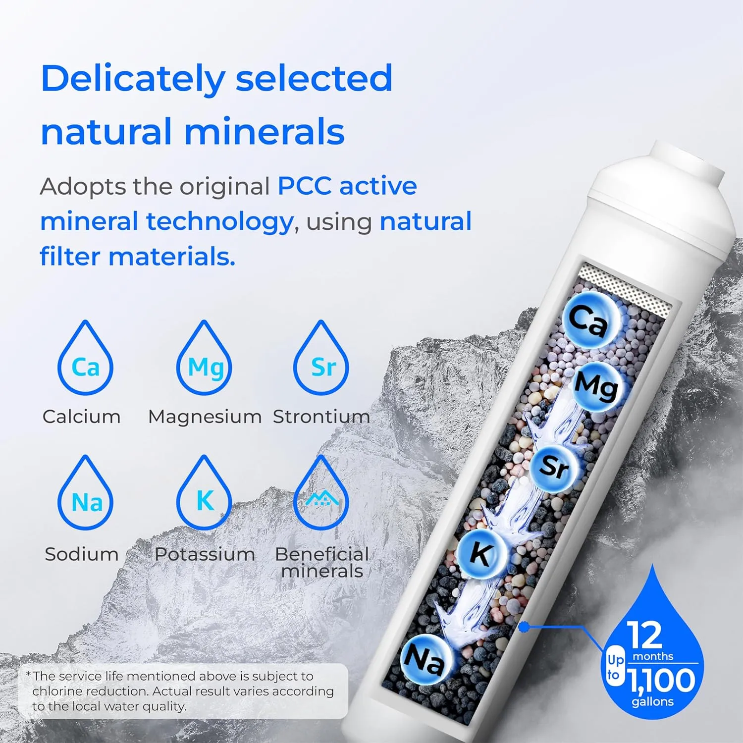 Waterdrop Remineralization Under Sink Water Filtration, 1/4” Quick Connect Post Filter for RO Reverse Osmosis Filter System, Restore Essential Minerals