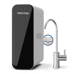 Waterdrop TSU 0.01μm Ultra-Filtration Under Sink Water Filter System, 3-Stage Tankless Undersink Water Filtration with Faucet, Smart Panel, No Waste Water, No Electricity Required, Does not Lower TDS