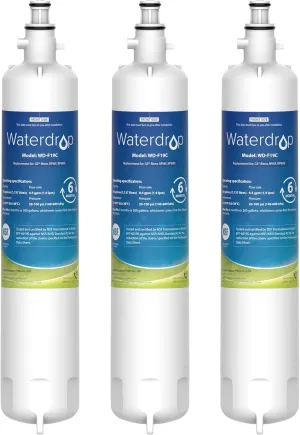 Waterdrop WD-F19C Replacement for GE® RPWFE®, RPWF (with CHIP) Refrigerator Water Filter, Compatible with GFE28GBLTS, GFE28GGKBB, GFE28GSKSS, PFE28KSKSS, PFE28KMKES, 3 Filters Package May Vary