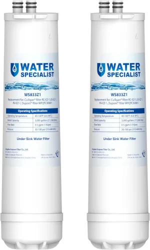 Waterspecialist RC 1 EZ-Change Basic Water Filtration Replacement, Replacement for Culligan® IC-EZ-1, US-EZ-1, RV-EZ-1, Brita® USF-201, USF-202, DuPont® WFQTC30001, WFQTC70001, 3K Gallons (Pack of 2)