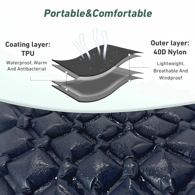 WEST TUNE Camping Inflatable Mattress Ultralight with Built-in Pump and Pillow