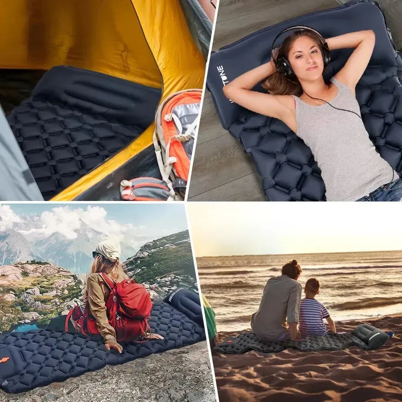 WEST TUNE Camping Inflatable Mattress Ultralight with Built-in Pump and Pillow
